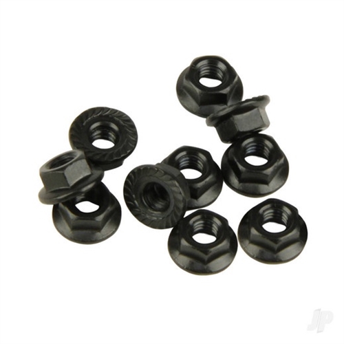 M4 Serrated Wheel Nuts Black 10pcs