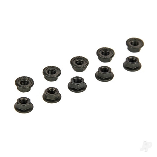 M3 Serrated Wheel Nuts Black 10pcs