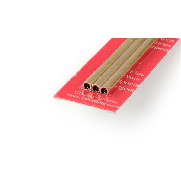 4x300mm Round Brass Tube, .45mm Wall (3pcs)