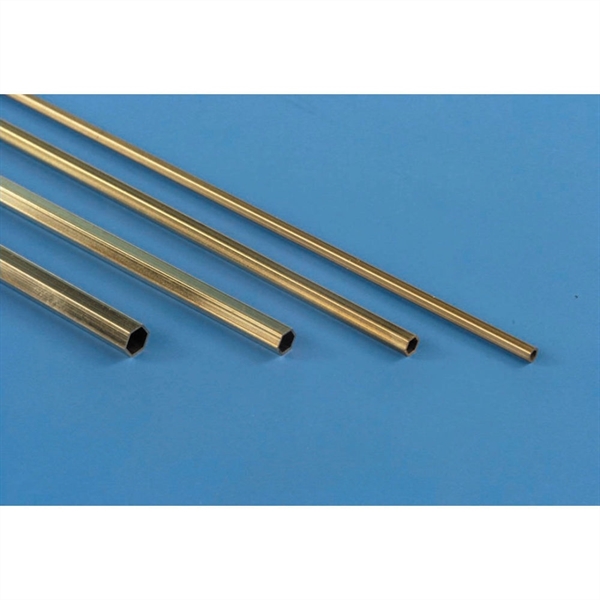 3/32x12in Hexagonal Brass Tube