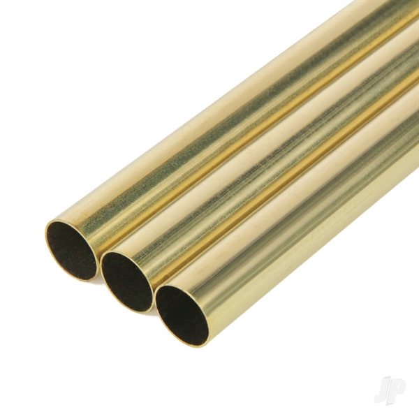 13mm 1m Round Brass Tube, .45in Wall  (Bulk Pack of 3 Items)