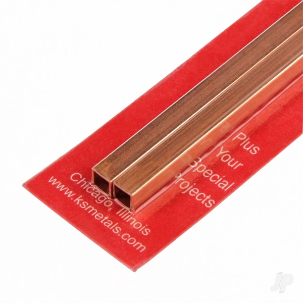 3/16in 12in Copper Square Tube (2 pcs)