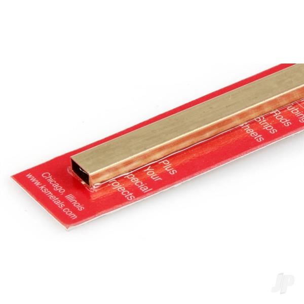 3/16x3/8x12in Rectangle Brass Tube, .014 Wall