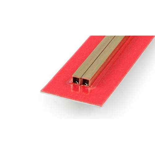 4x300mm Square Brass Tube 45mm Wall