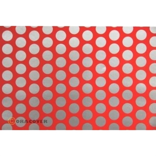 2m Oracover Fun-1 Fluorescent Red/Silver