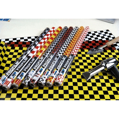 2m Oracover Fun-3 Large Chequered Yellow/Red