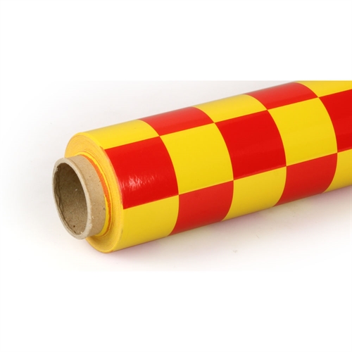 10m Oracover Fun-3 Large Chequered Yellow/Red