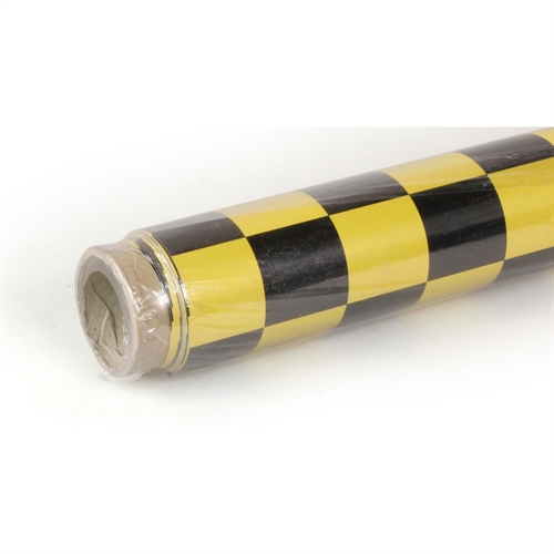 2m Oracover Fun-3 Large Chequered Pearl Yellow/Black