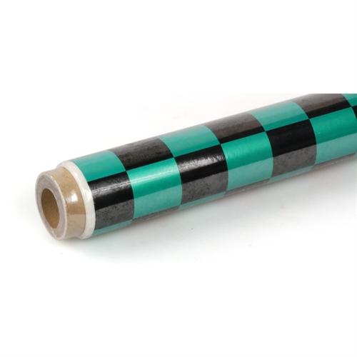 2m Oracover Fun-3 Large Chequered Pearl Green/Black