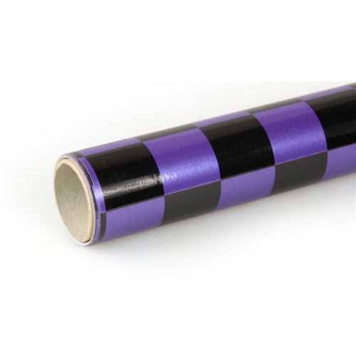 2m Oracover Fun-3 Large Chequered Pearl Purple/Black