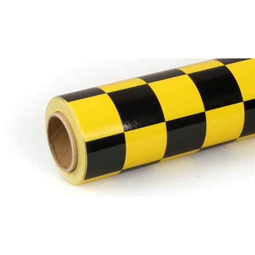 10m Oracover Fun-3 Large Chequered YellowBlack