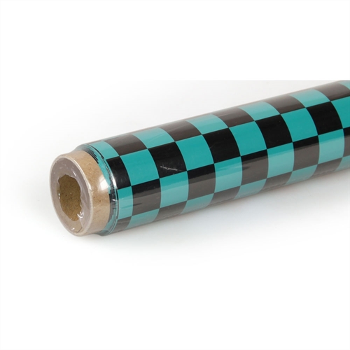 2m Oracover Fun-4 Small Chequered TurquoiseBlack