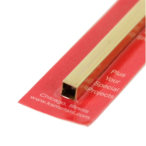 1/4x12in Square Brass Tube .014 Wall
