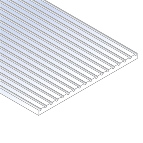 12x24in (30x60cm) O Scale Passenger Car Siding Sheet ..030in (0.75mm) Thick .047in Spacing (1 Sheet per pack)