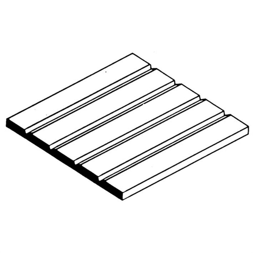 6x12in (15x30cm) O Scale Passenger Car Siding Sheet ..030in (0.75mm) Thick .047in Spacing (1 Sheet per pack)
