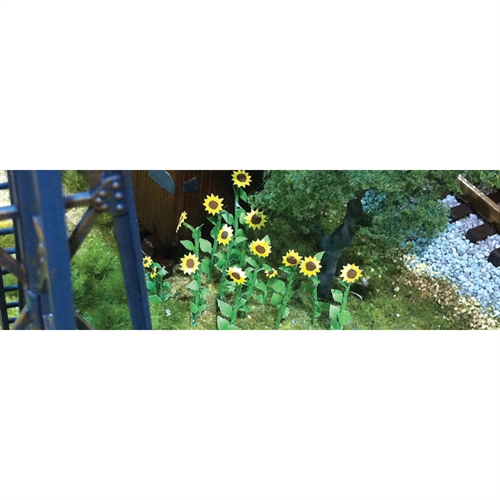 Sunflowers, 2in Tall, O-Scale, (16 per pack)