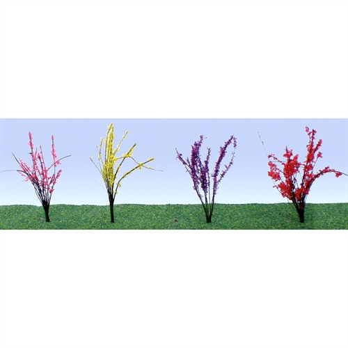 95545 Flower Bushes Assorted, 1/2"" to 3/4"", HO-Scale, (40 pack)