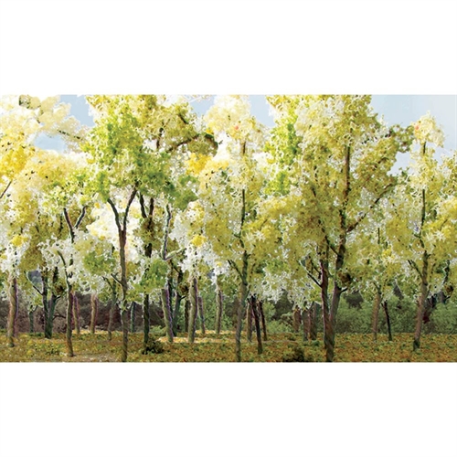 Woods Edge Trees, Beige Green, O-Scale, (5 per pack)