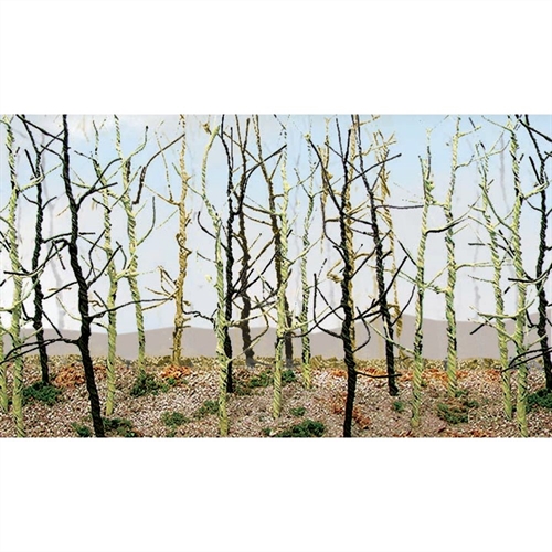 95628 Woods Edge Trees, Bare Green, N-Scale, (20 per pack)