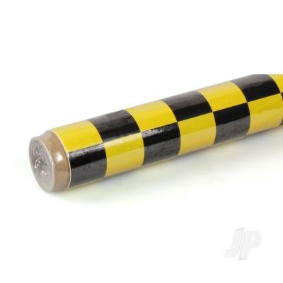 2m Oracover Fun-3 Large Chequered Yellow/Black