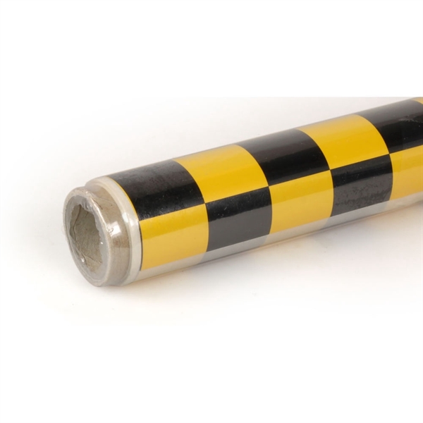 2m Oracover Fun-3 Large Chequered Pearl G.Yellow/Black