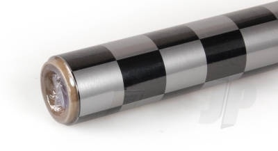 2m Oracover Fun-3 Large Chequered SilverBlack