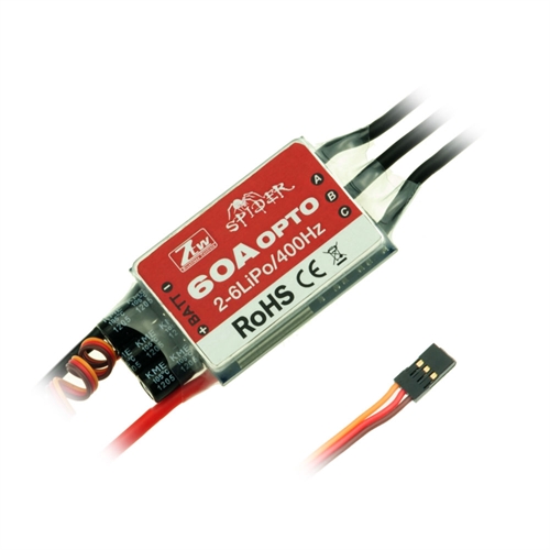 Spider 60A Opto 12V ESC (2-6 Cells)