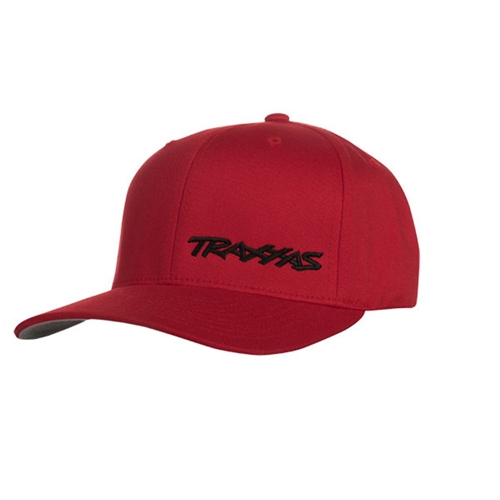 Flex Hat Curve Bill Red / Black Small Traxxas Logo