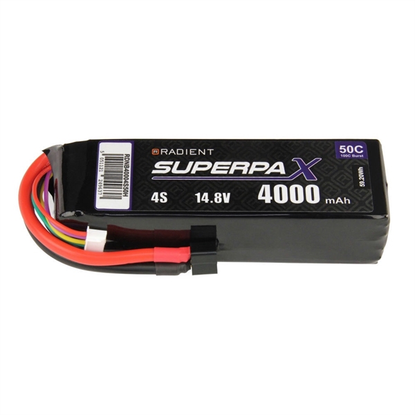 LiPo 4S 4000mAh 14.8V 50C Deans (HCT)