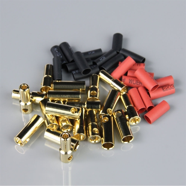 5.5mm Gold Connector Pairs including Heat Shrink (10pcs)