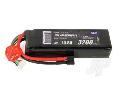 LiPo 4S 3200mAh 14.8V 30C Deans (HCT)