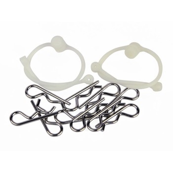 Body Clips (10) with White Retainers (2)