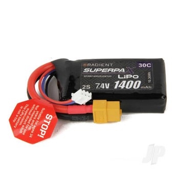 LiPo 2S 1400mAh 74V 30C XT60
