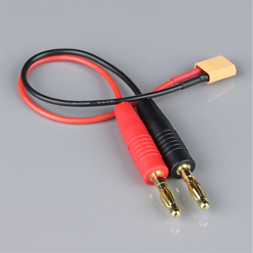 Charge Lead 4mm Bullet to XT30 Male 18AWG 150mm ESC End