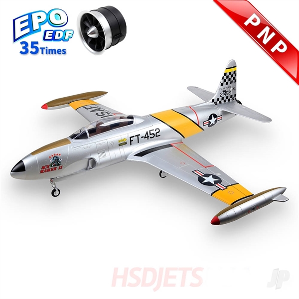 T-33 120mm EDF 12S Foam Jet, Yellow Ribbon (PNP)
