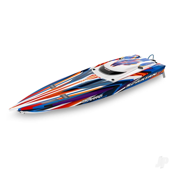 Spartan SR VXL 1:10 36in Electric Brushless Race Boat, Orange (+ TQi 2-ch, TSM, VXL-6s marine, Velineon 540XL, Self Righting)