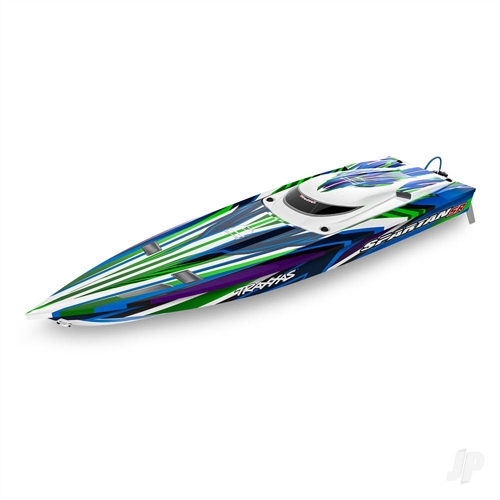 Spartan SR VXL 1:10 36in Electric Brushless Race Boat, Green (+ TQi 2-ch, TSM, VXL-6s marine, Velineon 540XL, Self Righting)