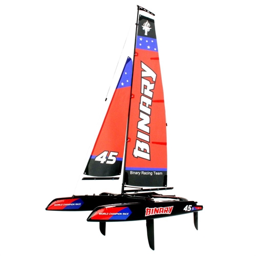 Binary 400mm Mini Catamaran Sailboat 2.4GHz RTR, Red