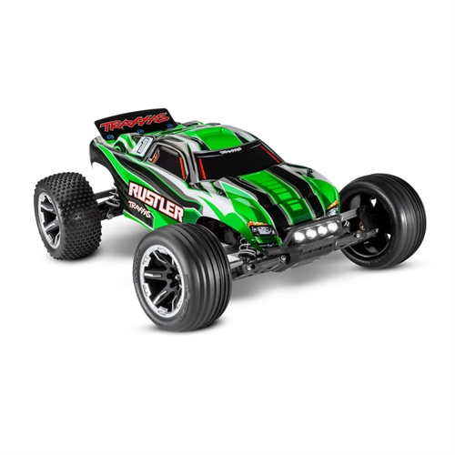 Green Rustler 1:10 2WD RTR Electric Stadium Truck (+ TQ 2-ch, XL-5, Titan 550, 7-Cell NiMH, DC charger, LED lights)