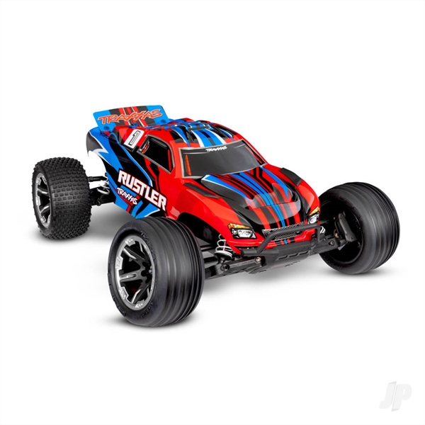 Rustler HD 1:10 Electric 2WD RTR Stadium Truck, Red (+ TQ 2-ch, XL-5, Titan 550, 7-Cell NiMH, 4A USB-C charger)