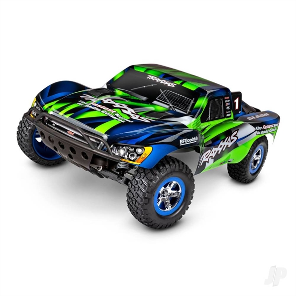 Slash 1:10 2WD RTR Electric Short Course Truck, Green (+ TQ 2-ch, XL-5, Titan 550, 7-Cell NiMH, USB-C charger, LED lights)