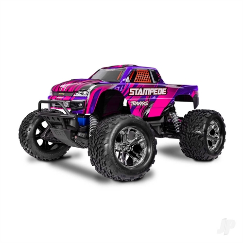 Stampede HD 1:10 Electric 2WD RTR Monster Truck, Pink (+ TQ 2-ch, XL-5, Titan 550, 7-Cell NiMH, 4A USB-C charger)