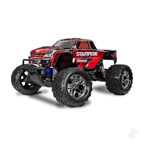 Stampede HD 110 Electric 2WD RTR Monster Truck Red + TQ 2-ch XL-5 Titan 550 7-Cell NiMH 4A USB-C charger