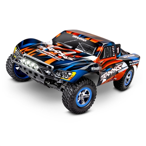 Orange Slash 110 2WD RTR Electric Short Course Truck + TQ 2-ch XL-5 Titan 550 7-Cell NiMH DC charger LED lights