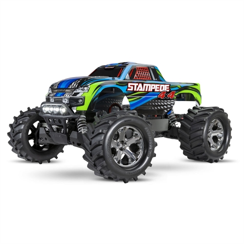 Blue Stampede 4X4 110 4WD RTR Electric Monster Truck + TQ 2-ch XL-5 Titan 550 7-Cell NiMH DC charger LED lights