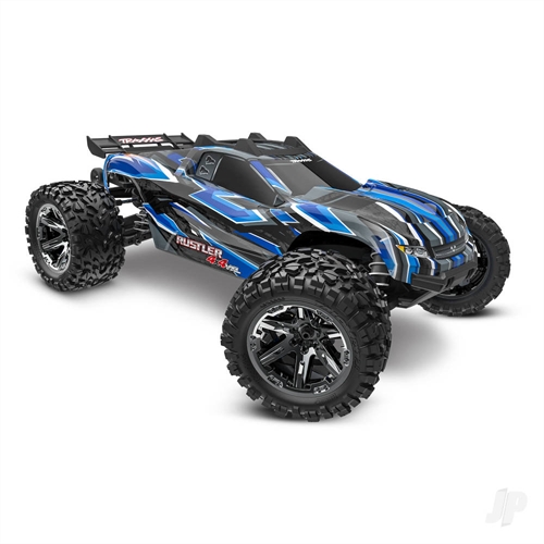 Rustler 4X4 HD VXL 110 4WD RTR Brushless Electric Monster Truck Blue + TQi 2-ch TSM VXL-3s Velineon 3500kV Extreme HD Kit