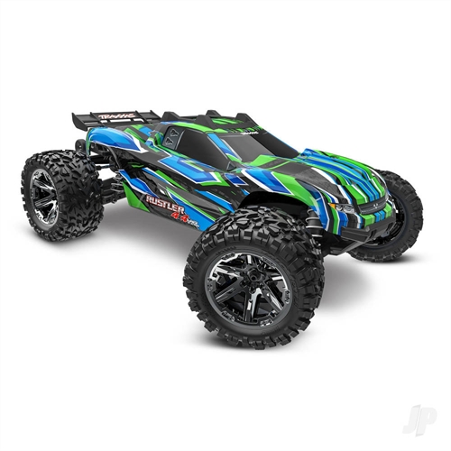 Rustler 4X4 HD VXL 110 4WD RTR Brushless Electric Monster Truck Green + TQi 2-ch TSM VXL-3s Velineon 3500kV Extreme HD Kit