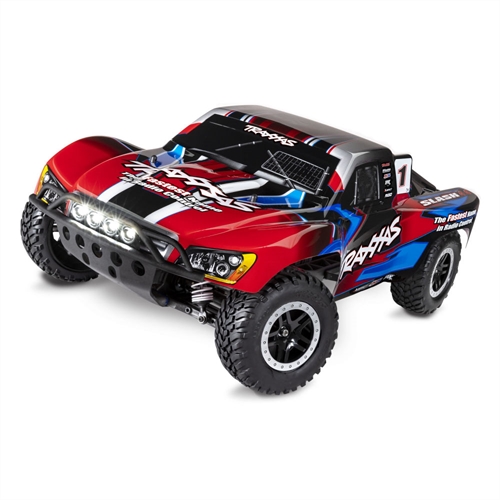 Red Slash 4X4 110 4WD RTR Electric Short Course Truck + TQ 2-ch XL-5 Titan 550 7-Cell NiMH DC charger LED lights