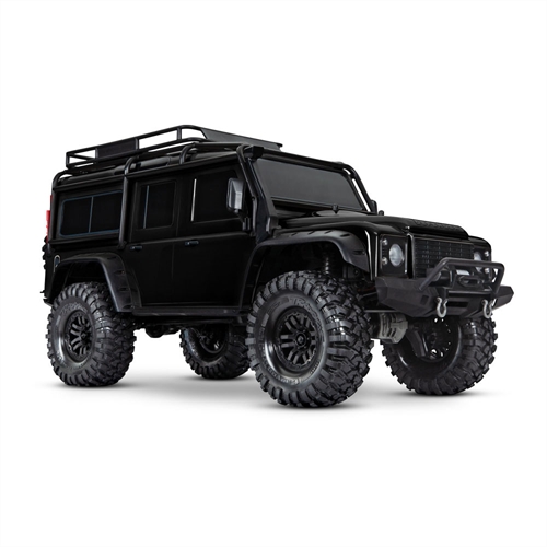 TRX-4 Land Rover Defender 110 4X4 Electric Trail Crawler with Winch Black + TQi 4-ch XL-5 HV Titan 550