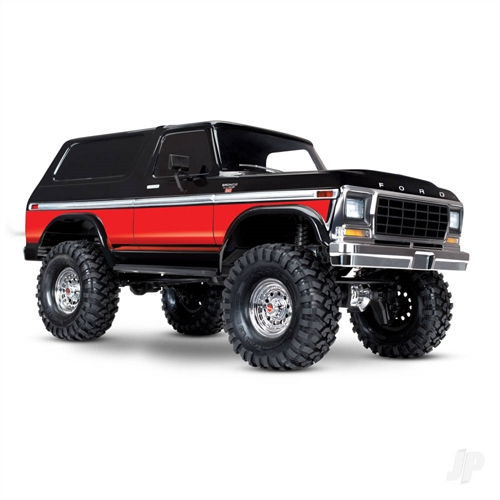TRX-4 1979 Ford Bronco 110 4X4 Electric RTD All-Terrain Crawler with Clipless Body Red + TQ 2-ch XL-5 HV Titan 550